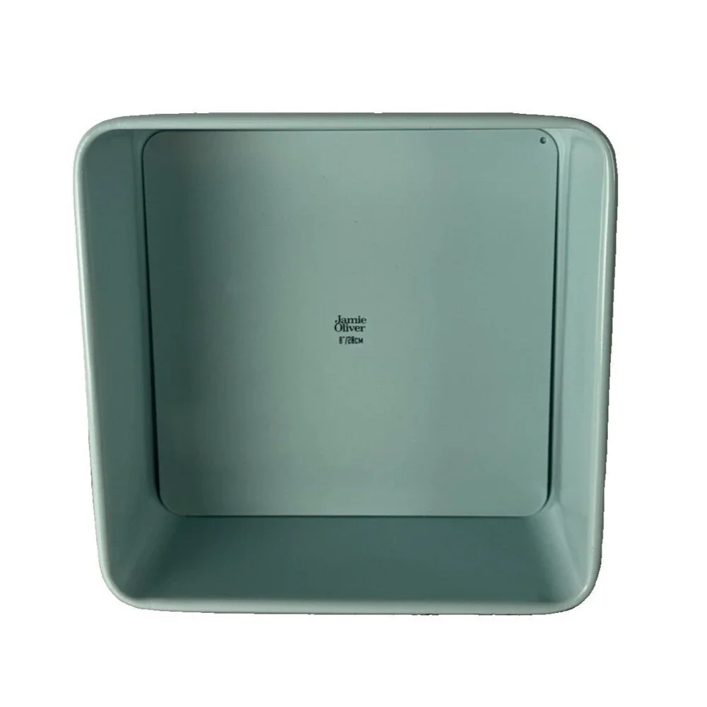 Jamie Oliver 8 Inch Square Cake Pan Non Stick Removable Bottom Aqua Blue